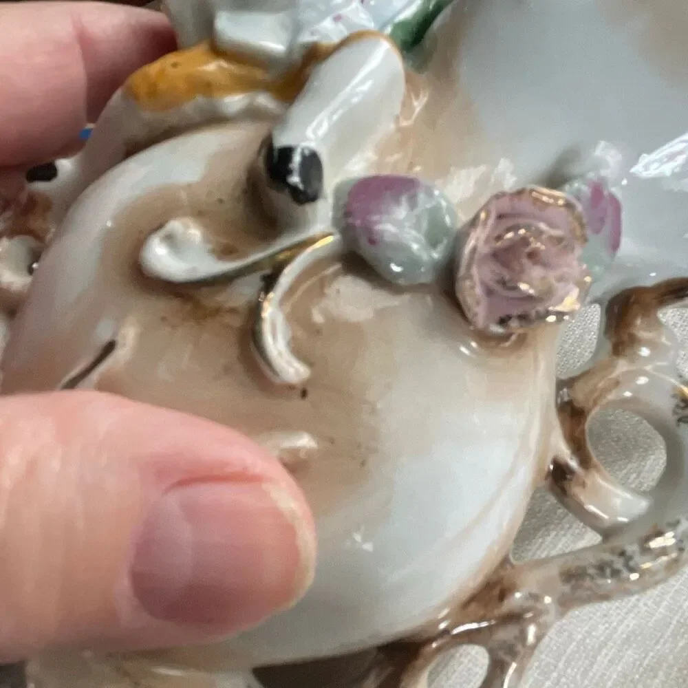 Vintage Bachelor Boy ornate flower vase. - Picture 4 of 6